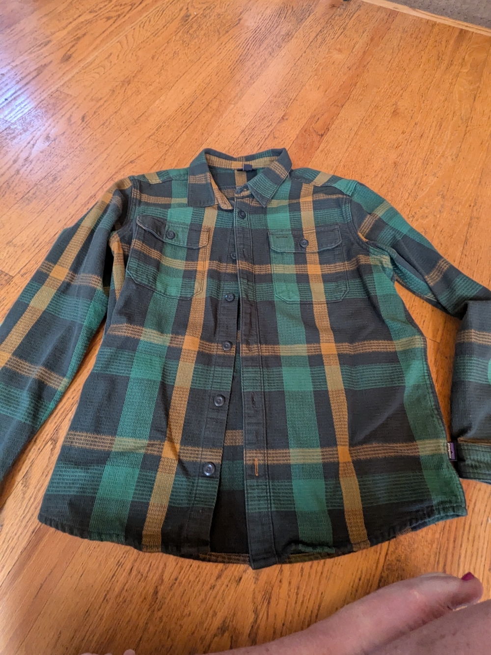 Patagonia Gorgeous Plaid Button-Down Shirt Jacket Mens Medium M $108